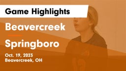 Beavercreek  vs Springboro  Game Highlights - Oct. 19, 2023