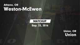 Matchup: Weston-McEwen vs. Union  2016