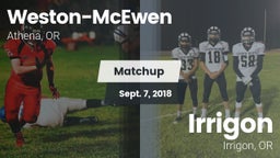 Matchup: Weston-McEwen vs. Irrigon  2018