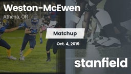 Matchup: Weston-McEwen vs. stanfield 2019