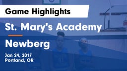 St. Mary's Academy  vs Newberg  Game Highlights - Jan 24, 2017