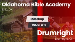Matchup: Oklahoma Bible  vs. Drumright  2016