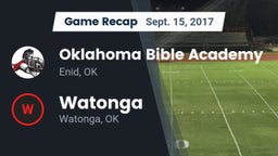 Recap: Oklahoma Bible Academy vs. Watonga  2017