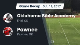 Recap: Oklahoma Bible Academy vs. Pawnee  2017