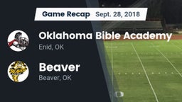 Recap: Oklahoma Bible Academy vs. Beaver  2018