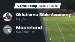Recap: Oklahoma Bible Academy vs. Mooreland  2018