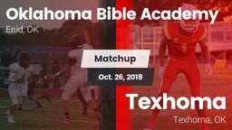 Matchup: Oklahoma Bible  vs. Texhoma  2018