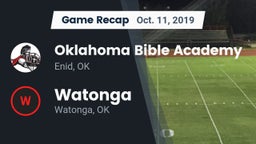 Recap: Oklahoma Bible Academy vs. Watonga  2019