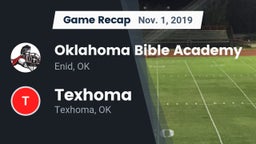 Recap: Oklahoma Bible Academy vs. Texhoma  2019