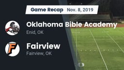 Recap: Oklahoma Bible Academy vs. Fairview  2019