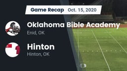 Recap: Oklahoma Bible Academy vs. Hinton  2020
