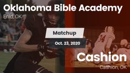 Matchup: Oklahoma Bible  vs. Cashion  2020