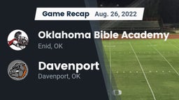 Recap: Oklahoma Bible Academy vs. Davenport  2022