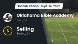 Recap: Oklahoma Bible Academy vs. Seiling  2022