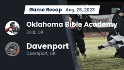 Recap: Oklahoma Bible Academy vs. Davenport  2023