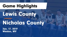 Lewis County  vs Nicholas County  Game Highlights - Jan. 17, 2019