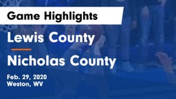 Lewis County  vs Nicholas County  Game Highlights - Feb. 29, 2020