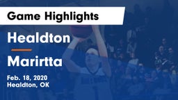 Healdton  vs Marirtta Game Highlights - Feb. 18, 2020