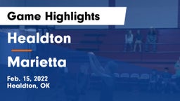 Healdton  vs Marietta  Game Highlights - Feb. 15, 2022