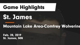St. James  vs Mountain Lake Area-Comfrey Wolverines Game Highlights - Feb. 28, 2019