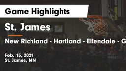 St. James  vs New Richland - Hartland - Ellendale - Geneva Game Highlights - Feb. 15, 2021