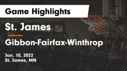 St. James  vs Gibbon-Fairfax-Winthrop  Game Highlights - Jan. 10, 2022