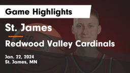 St. James  vs Redwood Valley Cardinals Game Highlights - Jan. 22, 2024