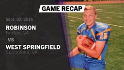 Recap: Robinson  vs. West Springfield  2016