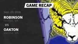Recap: Robinson  vs. Oakton  2016