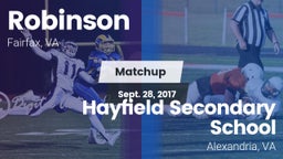 Matchup: Robinson  vs. Hayfield Secondary School 2017