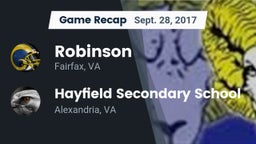 Recap: Robinson  vs. Hayfield Secondary School 2017