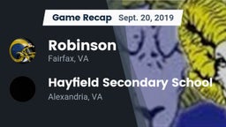 Recap: Robinson  vs. Hayfield Secondary School 2019