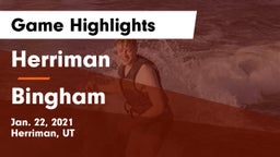 Herriman  vs Bingham  Game Highlights - Jan. 22, 2021
