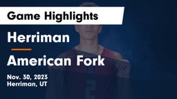 Herriman  vs American Fork  Game Highlights - Nov. 30, 2023