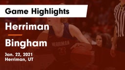 Herriman  vs Bingham  Game Highlights - Jan. 22, 2021