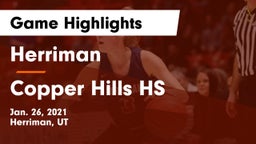 Herriman  vs Copper Hills HS Game Highlights - Jan. 26, 2021