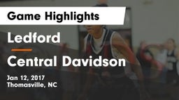 Ledford  vs Central Davidson  Game Highlights - Jan 12, 2017