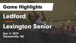 Ledford  vs Lexington Senior  Game Highlights - Jan. 3, 2019