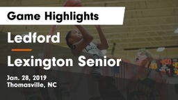 Ledford  vs Lexington Senior  Game Highlights - Jan. 28, 2019