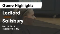 Ledford  vs Salisbury  Game Highlights - Feb. 4, 2020