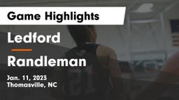 Ledford  vs Randleman  Game Highlights - Jan. 11, 2023