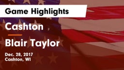 Cashton  vs Blair Taylor Game Highlights - Dec. 28, 2017