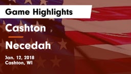Cashton  vs Necedah Game Highlights - Jan. 12, 2018