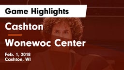 Cashton  vs Wonewoc Center Game Highlights - Feb. 1, 2018