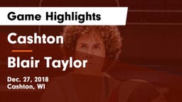 Cashton  vs Blair Taylor Game Highlights - Dec. 27, 2018