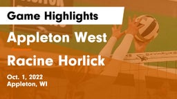 Appleton West  vs Racine Horlick Game Highlights - Oct. 1, 2022