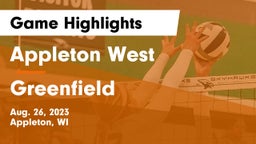 Appleton West  vs Greenfield  Game Highlights - Aug. 26, 2023