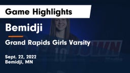 Bemidji  vs Grand Rapids Girls Varsity Game Highlights - Sept. 22, 2022