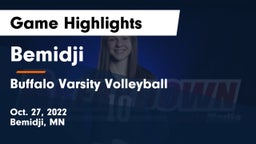 Bemidji  vs Buffalo Varsity Volleyball Game Highlights - Oct. 27, 2022