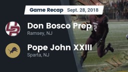 Recap: Don Bosco Prep  vs. Pope John XXIII  2018
